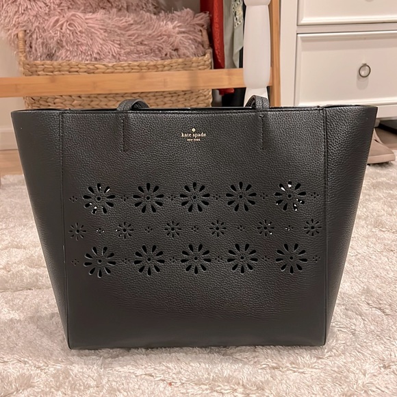 kate spade Handbags - Kate Spade Cut Out Black Leather Purse